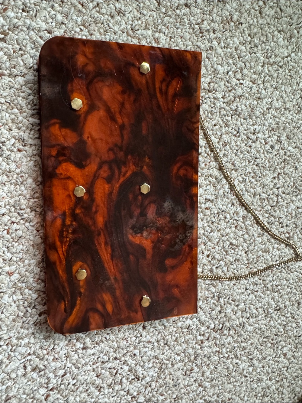 Vintage Ronay Lucite tortoise shell clutch / purse